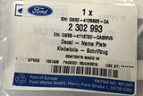 Genuine Ford Ranger TKE 2018-2019 Identification Model Decal 2302993