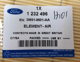 Genuine Ford Focus C-Max/Cabriolet Air Filter Element 1232496