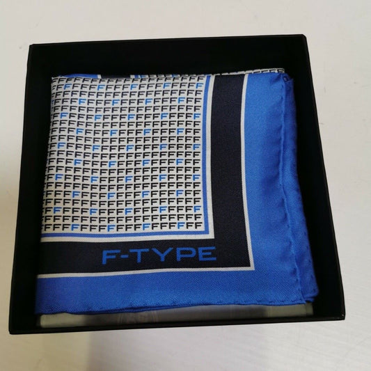 Genuine Jaguar F-Type Silk Pocket Square Handkerchief Blue 35x35 50JSTFPSB