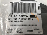 Genuine BMW 1-4 Series Rear Bumper Carrier Washer Seal x2 - 51127240917