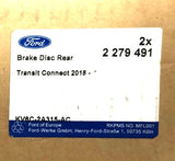 Genuine Ford Transit/Tourneo Connect 2013-2024 Rear Brake Disk Pair - 2279491SM