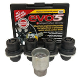EVO5 Land Rover/Range Rover Black Locking Wheel Nuts & Key Set of 4 M14 x 1.5
