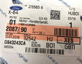 Genuine Ford Fiesta CE1 2017 - 2019 RH Hatchback Window Operating Motor 2087290