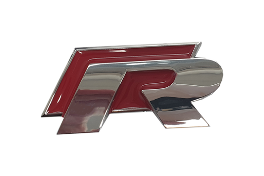 Badge « R » rouge et argent