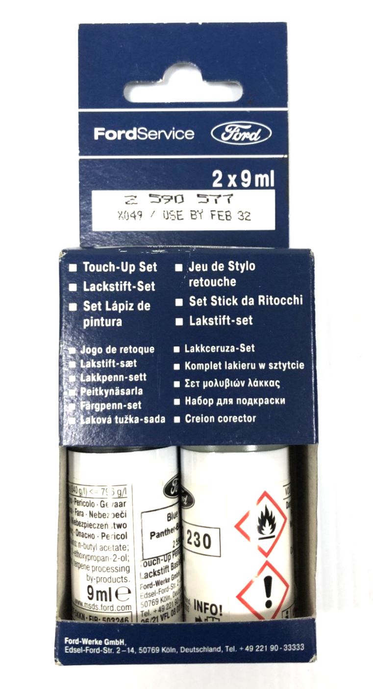 Genuine Ford Touch-Up Panther Blue Metallic+Clear Varnish Pen 9ml - 2590577