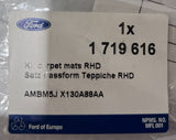 Genuine Ford Focus 2011-2015 RHD Contour Carpet Mats Front/Rear 1719616