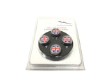 Genuine Jaguar E-Pace/F-Pace/XE Kit of 4 Union Jack Flag Valve Caps C2D19599