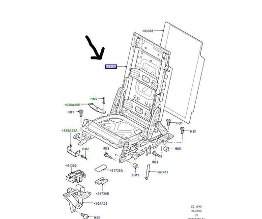 Genuine Land Rover Discovery 3&4 RH Rear Seat Frame Assembly - HTD500260
