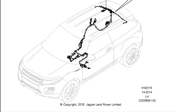 Genuine Range Rover Evoque 12-19 Wiring Loom LR045857