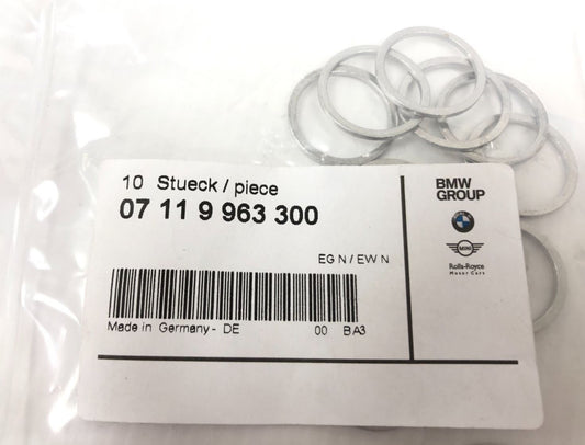 Genuine BMW Crush Washer Gasket Seal Rings 18 mm x 22 mm 10PCS - 07119963300