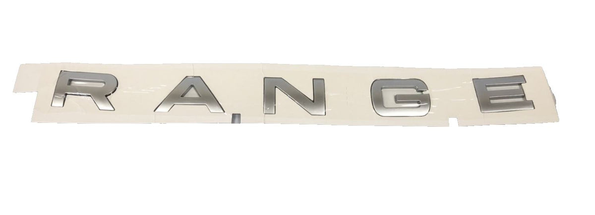 Genuine Range Rover Sport 2014+ Silver Bonnet "Range" Name Plate - LR094381