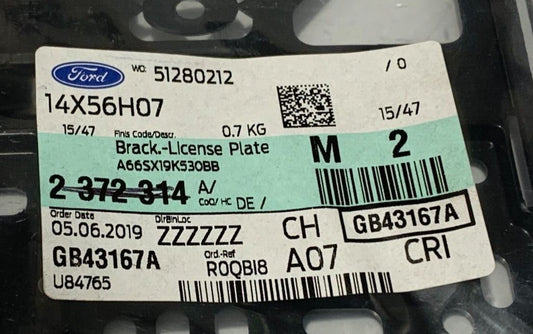 Genuine Ford Fiesta / Focus / Mustang Van Licence Plate Holder - Silver -2372314