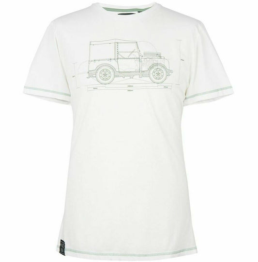 Genuine Men's Land Rover Hue Graphic T-Shirt White 51LDTM558WT