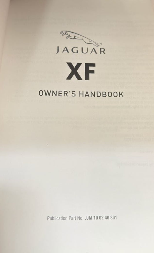 Genuine Jaguar XF X250 2009-2015 Owner's Handbook