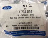 Genuine Ford Ranger Raptor Hex Head M8x61MM Bolts x2 - 1731036