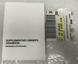 Genuine BMW Supplementary Owner's Handbook Declaration Of Conformity 01405A2D446