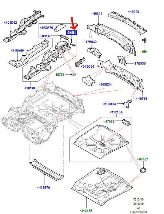 Genuine Land Rover Discovery Sport 2015+ RH Floor Pan Gusset - LR066487