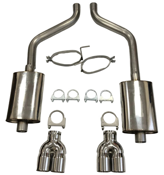 Jaguar XK (ohne Kompressor) Ersatzauspuff - Stufe 1 - 5,0 l - Quad-Endstücke