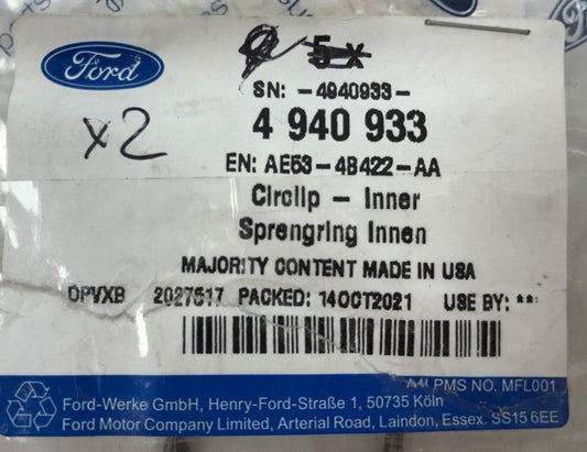 Genuine Ford C-Max/S-Max/Galaxy 28mm Driveshaft Retainer Snap Rings x2 4940933