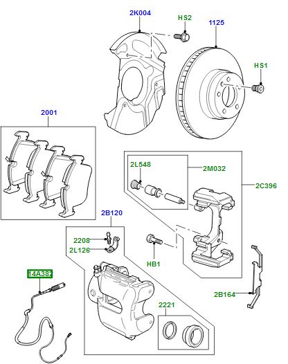 Genuine Range Rover 02-12 Front Brake Pad Wear Warning Sensor - SEM000012