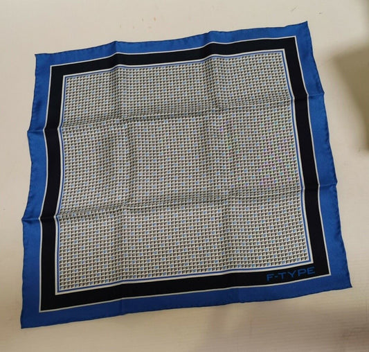 Genuine Jaguar F-Type Silk Pocket Square Handkerchief Blue 35x35 50JSTFPSB