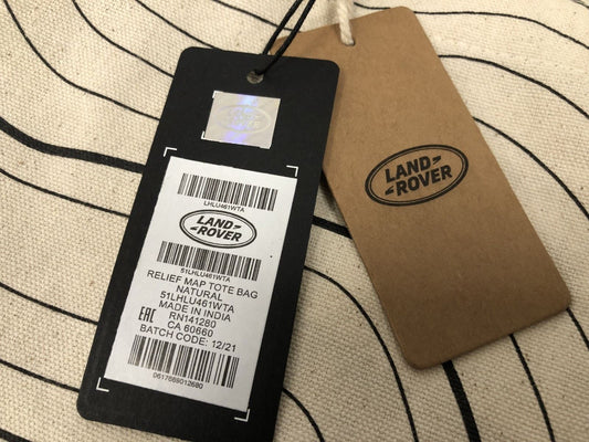 Genuine Land Rover Relief Map Tote Bag - 51LHLU461WTA