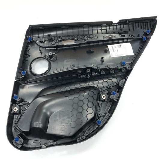 Genuine BMW X2 F39 Rear LH Door Card Black Leather With Blue Accent -51428099429