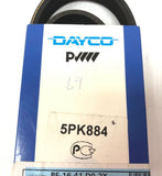 Genuine Dayco For Ford/Fiat/BMW/Mazda/Toyota 5 Rib Multi V Drive Belt 5PK884