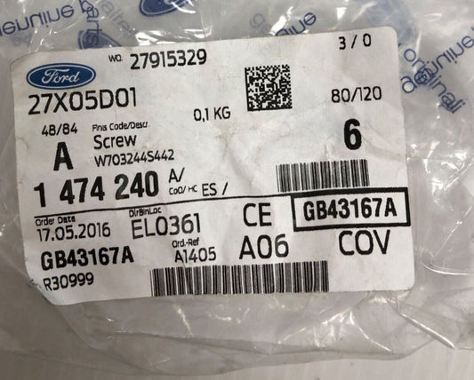 Genuine Ford Escort/Fiesta/Focus/KA/Puma/Transit  m6x26mm Bolts x4 1474240