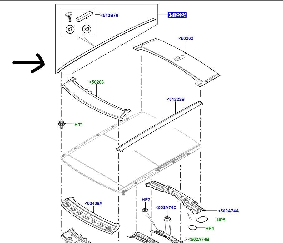 Genuine Range Rover Sport 2014> RH Primed Weatherstrip - LR072887