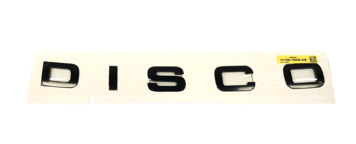Genuine Land Rover Discovery 5 Front "DISCO" Name Plate In Black - LR082802