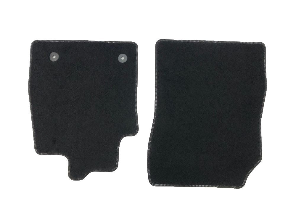 Genuine Ford RHD Front Black Floor Mats Metal Grey Stitching- 2193990