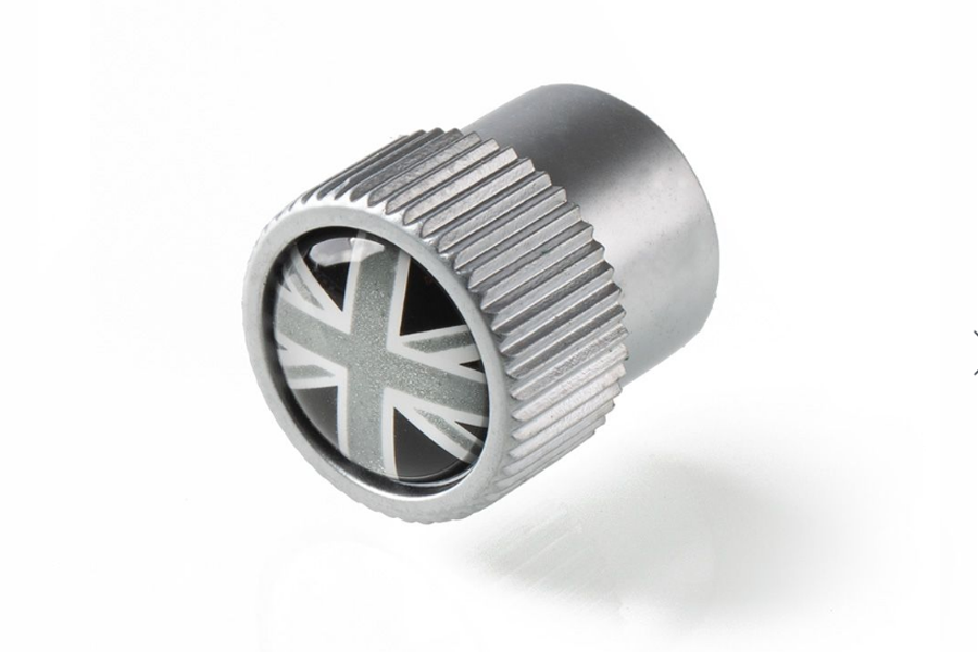 Jaguar Valve Stem Caps - Black Union Jack