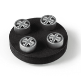 Jaguar Valve Stem Caps - Black Union Jack