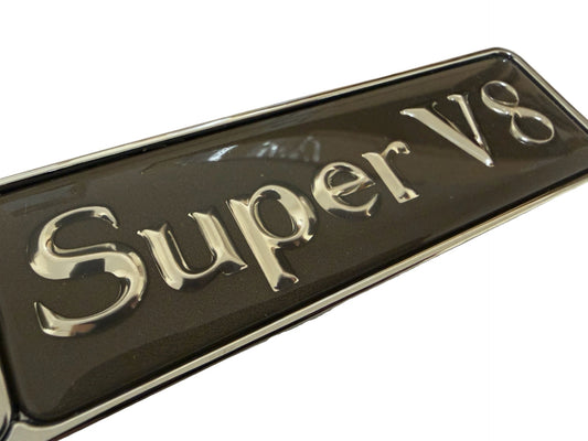 Jaguar Super V8-Emblem - Silber und Schwarz