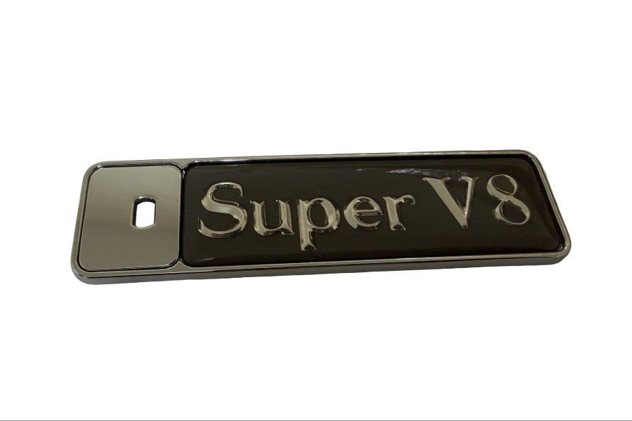 Jaguar Super V8-Emblem - Silber und Schwarz